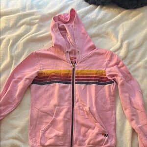 Pink Kids Aviator Hoodie with Rainbow Stripes